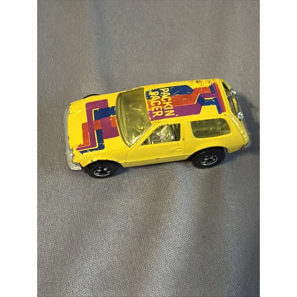 Vintage 1977 Hot Wheels PACKIN PACER Yellow AMC Blackwalls - Mattel Hong Kong